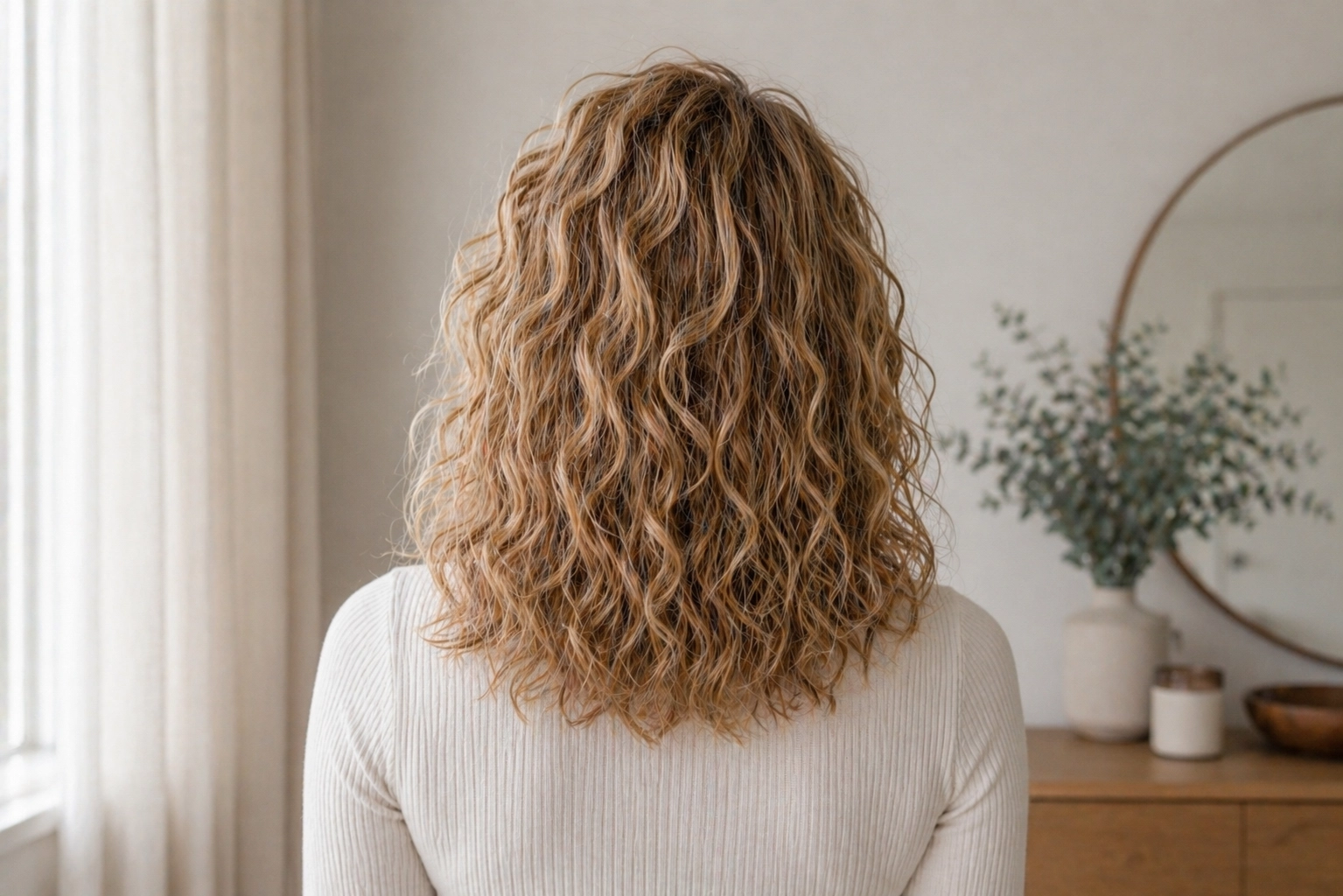 Lockiges oder welliges Haar vorbereiten